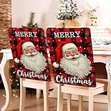 Hiseng Rot Weihnachten Stuhlhussen, Stuhlrückenbezug 2/4/6/8er Set 57x46cm Schutzhülle,...