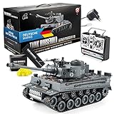 GOODS+GADGETS Ferngesteuerter RC German Tiger I 1:16 Modellbau Panzer 2.4GHz mit Schuss-Funktion,...