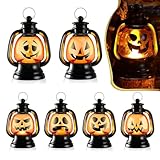 6 Stück Mini Halloween Deko Laterne LED,Halloween kürbis Laterne,Kleine Laterne Halloween...