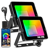 LED Strahler 35W Smart RGB Farbwechsel Flutlichter Bluetooth APP Control IP66 Wasserdichtes...