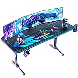 Himimi 160cm Gaming Schreibtisch, 160x75x75cm Ergonomischer Trust Gaming Tisch, T-Form PC Gamer...