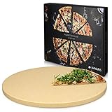 Navaris Cordierit Pizzastein XL für Backofen Grill - Ø30,5cm Pizza Stein Ofen Brot Backen...