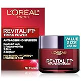 L'Oreal Paris Anti-Aging Day Moisturizer With Pro-retinol, Vitamin C + Hyaluronic Acid | Revitalift...