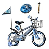 Habib Gruppe Kinderfahrrad Jungenfahrrad 16 Zoll ab 3 Jahre – mit LED Stützrädern, Korb, Klingel...