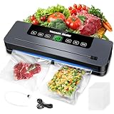 6-in-1 Vakuumiergerät, Vakuumierer mit 30cm Siegelnaht und Digitaler LED-Countdown-Anzeige,50PCS...