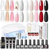 COSCELIA UV Nagellack Set mit UV Lampe - 6 Farben UV Nagellack Set und 3 Farben Poly Nägel Gel Base...