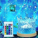 KBIBCK Ocean Lamp, Wasserwellen Lampe, Wave Lamp, 16 RGB-Farben Kronenform Wasserwellen Aurora lampe...