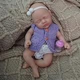 MYREBABY Reborn-Babypuppe, 17,8 cm, Silikon-Puppe, Mädchen, Dora, realistische Mini-Puppe, für...
