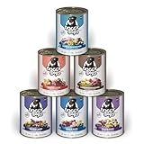 DOGGY Dog Paté Mix 1, 6 x 800 g, Nassfutter für Hunde im Probierpaket, getreidefreies Hundefutter...