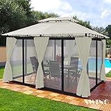 Swing & Harmonie Luxus Pavillon 3x4m Minzo - inklusive Seitenwände Gartenpavillon Partyzelt...