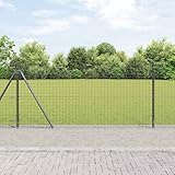 Metallzaun, Zaun mit Pfosten Grau 0,8 x 25 m Stahl Beetzaun für den Garten, Sicherheitszaun