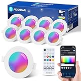 Aigostar LED Einbaustrahler 3W Dimmbar Intelligente Einbauleuchte, Einbauspot Kompatibel mit Alexa...