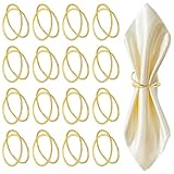 16 Stück Serviettenringe Gold, Servietten Ringe Doppelspiralkreis-Design, Metall...