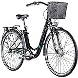 ZÜNDAPP E Damenrad 700c E-Bike Pedelec Z510 Citybike Elektrofahrrad 28' Fahrrad (schwarz/türkis,...