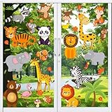 Moxled 9 Blatt Fensterbilder Kinderzimmer Selbstklebend - Waldtiere Wandtattoo Kinderzimmer...