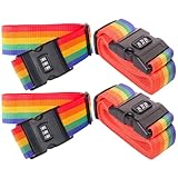 Ciieeo 4 Stück Teiliges Verstellbares Gepäckband in Regenbogenfarben Langlebiger Koffergurt mit...