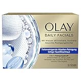 Olay Daily Facials Reinigungstücher für fettige Haut/Mischhaut, Mit Wasser Aktivierbare, Trockene...