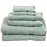 600 GSM Handtuch Set, baumwolle, graugrün, 6 x Combo Towel Set