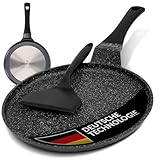 ZWIEGER Crepe Pfanne mit Teighelfer – Beschichtete Pancake Pfanne Induktion 26 cm,...