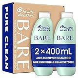 Head & Shoulders Bare, Pure Clean, Anti-Schuppen Shampoo (2x 400 ml), ohne Sulfate, Parabene und...