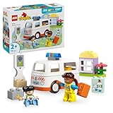 LEGO DUPLO Rettungswagen mit Fahrer - Lernspielzeug für Kleinkinder ab 2 Jahren - Montessori...