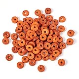 KISSITTY 100 Stück Donut-Kokosnuss-Perlen, flach, rund, gefärbter Holz-Rosenkranz, gebohrt, lose...