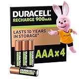 Duracell Akku AAA, wiederaufladbare Batterien AAA, 4 Stück, Unsere Nr. 1 - längste Haltbarkeit pro...