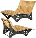 XXL Waldsofa 150cm Breite Wellenliege große stabile Ausführung breite Sonnenliege Relaxliege...