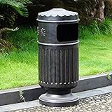JKXWX Müllbehälter Outdoor-Mülleimer Cast Cast Aluminium-Einbau-Panel-Müll-Mülleimer mit einem...