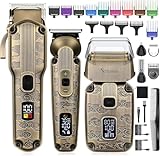 Scttomon Haarschneidemaschine Set Bart und Haarschneider Herren Elektrorasierer Barber...