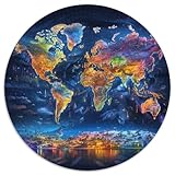 Weltkarte 1000 Teile Rundes Puzzle Kreatives Geschenk Puzzlespiele Für Die Ganze Familie 1000pcs...