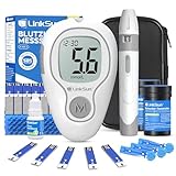 LinkSun 425-3 Blutzuckermessgerät-Set, 100 Teststreifen, 100 Lanzetten, 1 Blutzuckermessgerät, 1...