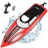 tech rc Ferngesteuertes Boot LED Nacht 25km/h High Speed Rennboot Autopilot-Modus Nie-Kentern...