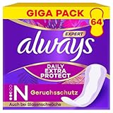 Always Expert Daily Extra Protection Normal Slipeinlagen 64 Stück, Geruchsneutralisierend, Auch Bei...