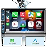 RDS Autoradio 2 Din mit Carplay,Android Auto,Bluetooth 5.2 Hands-Free,Stimmenkontrolle,Mirror...