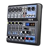 Professioneller Audiomixer Soundboard Konsolensystemschnittstelle 8-Kanal-Soundboard USB Bluetooth...