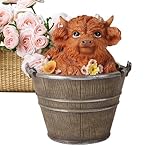 Hogvinnatil Figuren Highland Kuh Innendekoration | Niedliche Skulptur Highland Kuh Harz für Garten,...