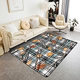 Homewish Woodland Tree Branch Blätter Teppich 100x150 Retro Camo Flächenteppich für Kinder Jungen...