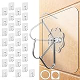 Menz Haken selbstklebend, 30 Stück Transparent Klebehaken extra stark (10 kg), Wasserdicht und...