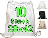 Baumwollbeutel 10 Stück 38x42cm Sportbeutel - Rucksack Stofftasche Turnbeutel Bag, Beutel,...