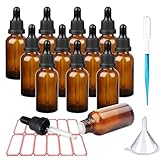 TUAKIMCE 12x30ml Glas Tropfflasche, Amber Ätherisches Öl Flaschen Nachfüllbar Make-up kosmetische...