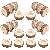 20 Stück Serviettenringe Holz Natur Sonwaha Servietten Ringe Vintage Eiche für Hotel Hochzeit...