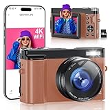 4K Digitalkamera für Fotografie, WiFi 64MP Autofokus Vlogging Kamera für YouTube mit 3 Zoll 180°...