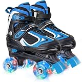 Nattork Kinder Rollschuhe für Jungen Mädchen Kinder, 4 Größen einstellbar Quad Skates mit Allen...