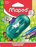 Maped - Anspitzer CROC CROC TWIST Bieber - 2 Stiftgrößen - mit Auffangdose - blau