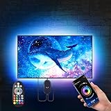 LED TV Hintergrundbeleuchtung für TV 75 bis 85 zoll, LED Strip 5m, Sync zu Musik,Smart Led...