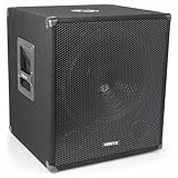 VONYX SWA15 PA Subwoofer Aktiv, Bass Box, 15 Zoll Sub 600 Watt, XLR, RCA Line, Phase,...