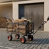 ONBEST Bollerwagen mit klapp baren Seitenwänden – Gartenwagen für 550 kg Zuladung – groß er...