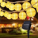 Joomer Solar Lichterkette Lampion Außen, 8.7m 30 LED Solar Lichterkette Aussen Laternen Warmweiß 8...