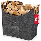 EVOCAMP Filzkorb XXL - 69L, Filztasche groß, mit Holzgriffen, Körbe Aufbewahrung, Holzkorb für...
